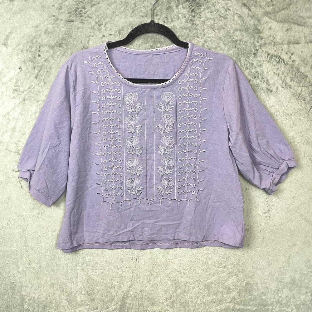Lavender Embroidered Women's Top